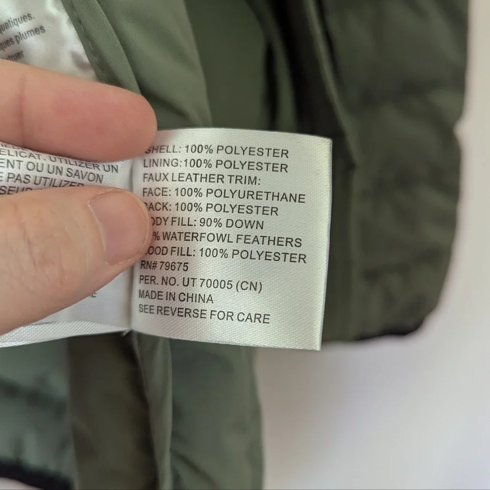 Michael Kors Ultra Light‎ Down Filled Puffer Coat Olive Green
